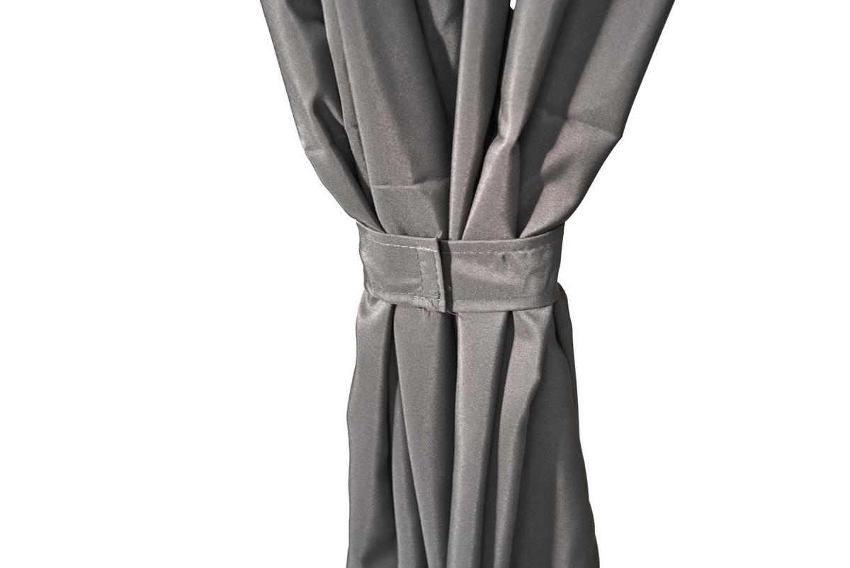 PAVILLON Dublin Schwarz Polyester Gartenpavillon Gartenlaube - Schwarz, Kunststoff (360/270/300cm) - DELUKE