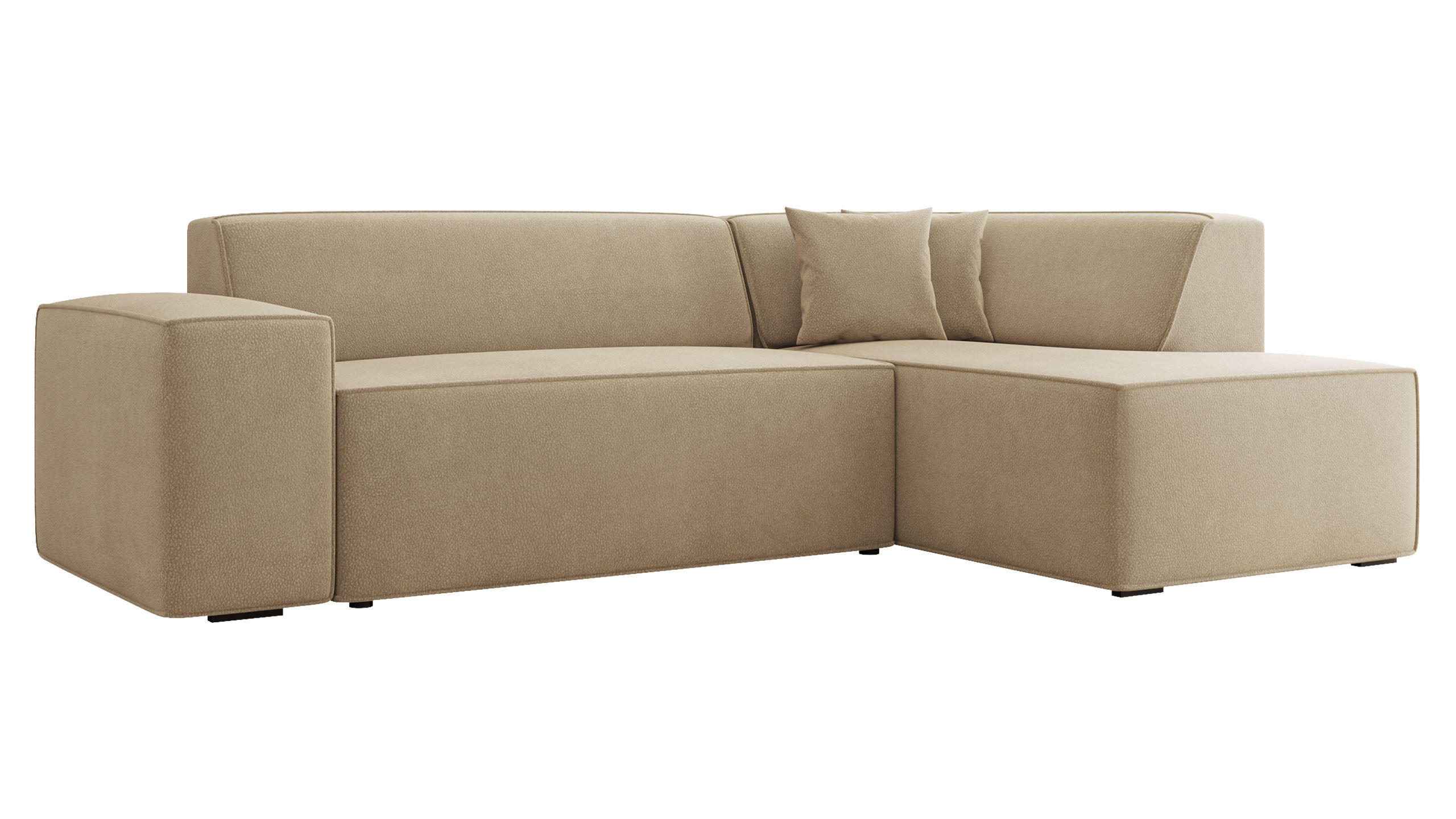 ECKSOFA Lordin Premium, Seite: Rechts - Beige, Holz/Textil (267/205cm) - MIRJAN24