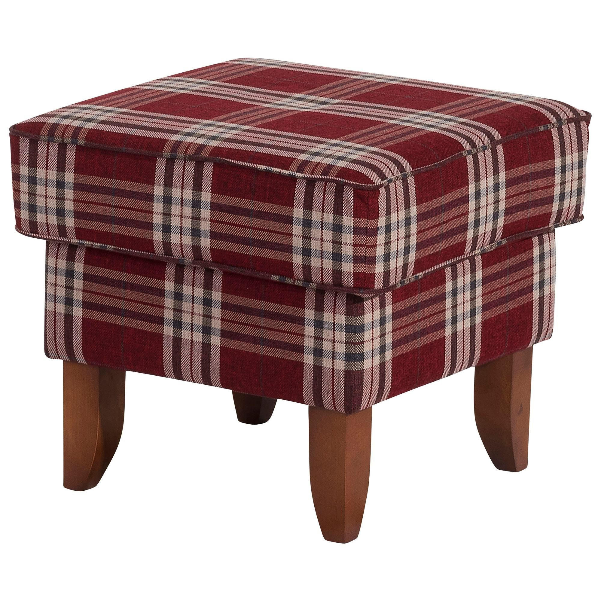 HOCKER Katria Bezug Flachgewebe Buche nussbaum / rot - Rot, Kunststoff (55/49/55cm) - 58aufmkessel