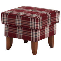 HOCKER Katria Bezug Flachgewebe Buche nussbaum / rot - Rot, Kunststoff (55/49/55cm) - 58aufmkessel