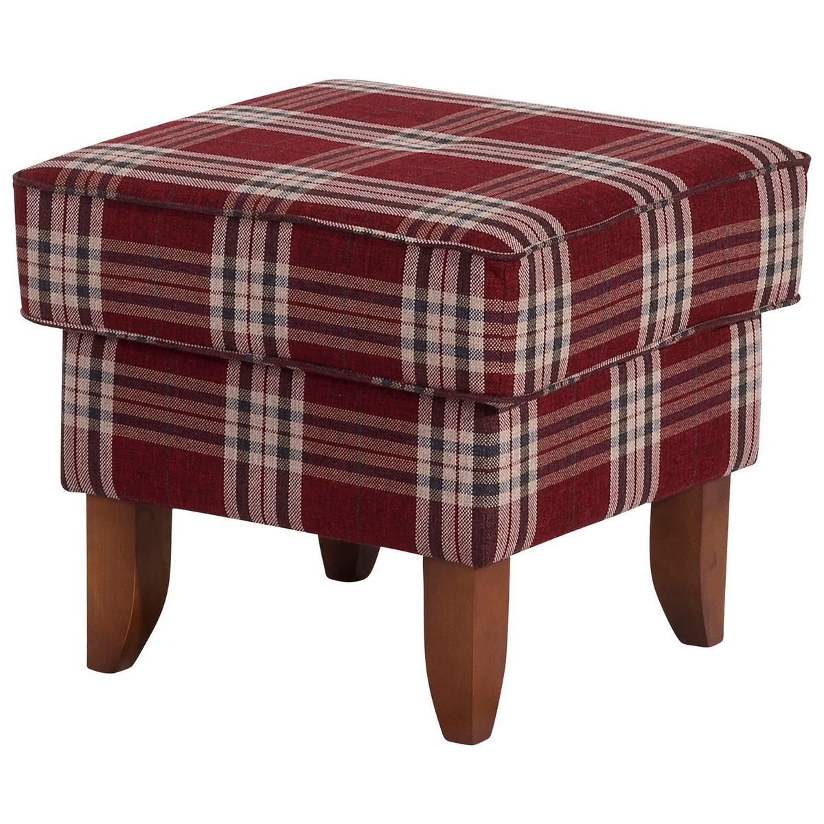 HOCKER Katria Bezug Flachgewebe Buche nussbaum / rot - Rot, Kunststoff (55/49/55cm) - 58aufmkessel