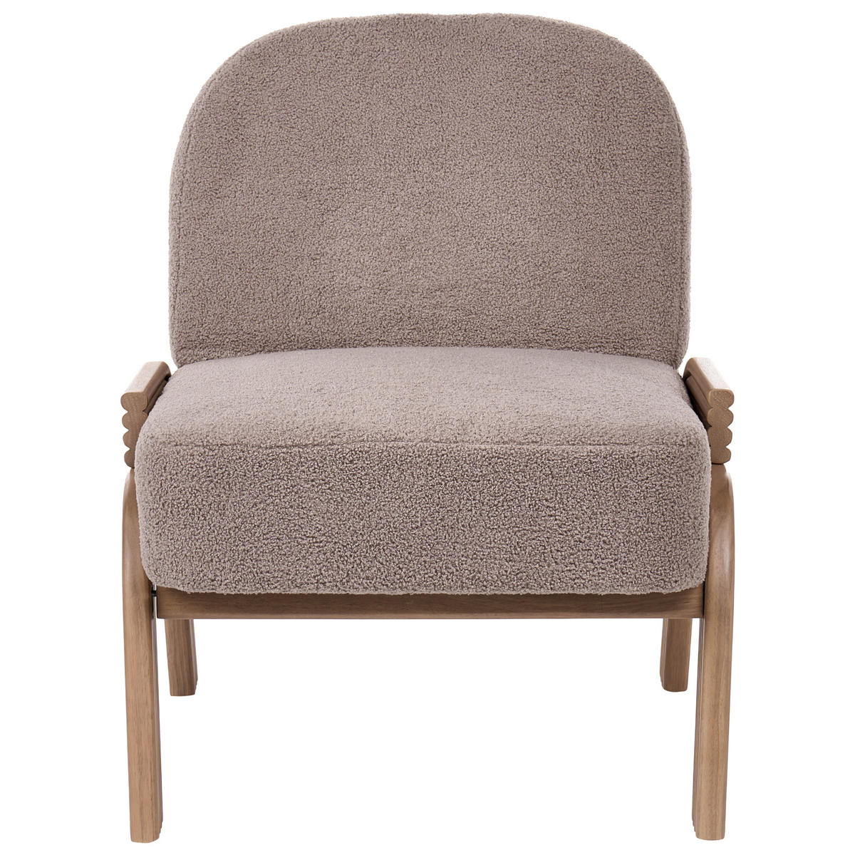 SESSEL Bouclé Taupe Orten - Taupe/Beige, Textil (65/78/79cm) - Beliani