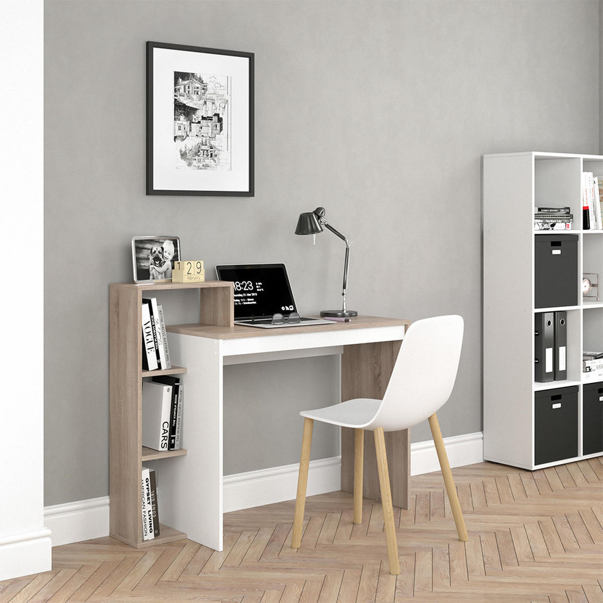 SCHREIBTISCH Leo Sonoma 110 x 40 cm - Sonoma Eiche, Holzwerkstoff (40/110/91cm) - Vicco