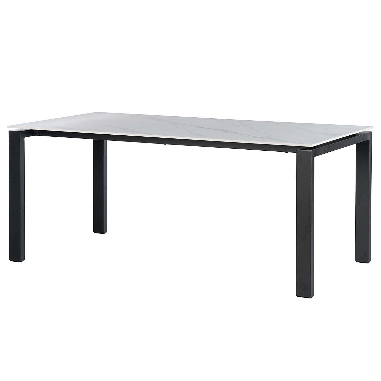 ESSTISCH in Marmoroptik - Keramik / Metall - Weiß, Keramik (90/180/76cm) - home24