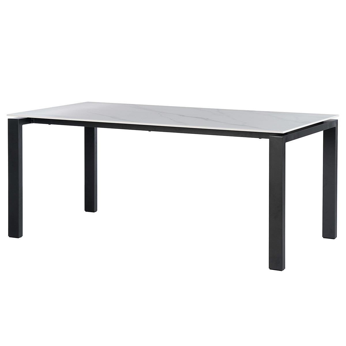 ESSTISCH in Marmoroptik - Keramik / Metall - Weiß, Keramik (90/180/76cm) - home24