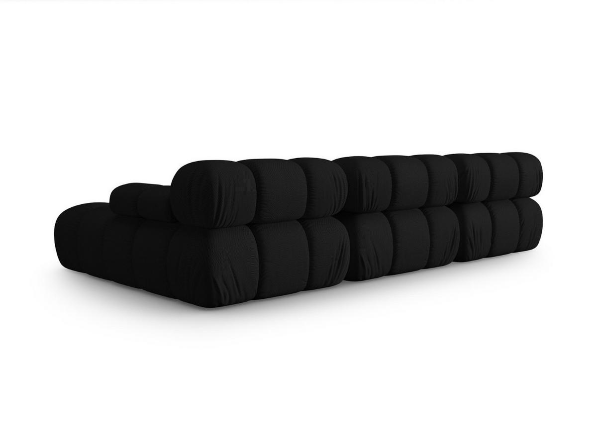 ECKSOFA modular rechts Bellis aus 3D-Stoff schwarz 4 Sitzplätze - Schwarz, Textil (155/282cm) - Micadoni