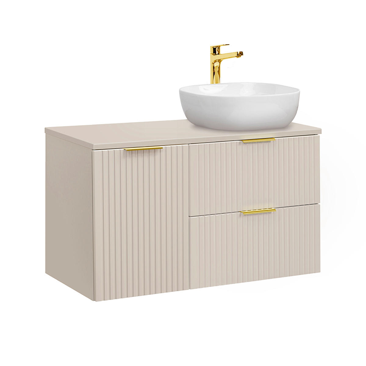WASCHTISCH 100.8cm Adriel Kaschmir - Beige, Holzwerkstoff (100.8/59/46cm) - Petits-meubles