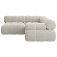 ECKSOFA modulares Sofa Mende-L1 - 190x190x70 cm Creme Cord - Hellgrau/Creme, Holzwerkstoff/Textil (190/190cm) - ALTDECOR
