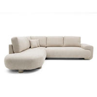 4-SITZER Ecksofa MIRABEL L Links 285x255 cm Bouclé Creme - Creme, Holz/Kunststoff (285/255cm) - Muffo