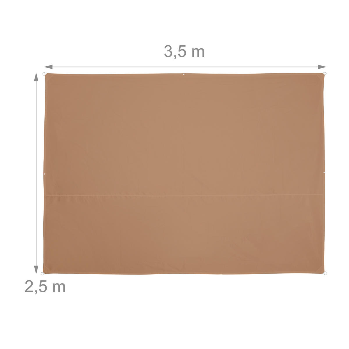 SONNENSEGEL - Hellbraun, Textil/Metall (350/250cm) - Relaxdays