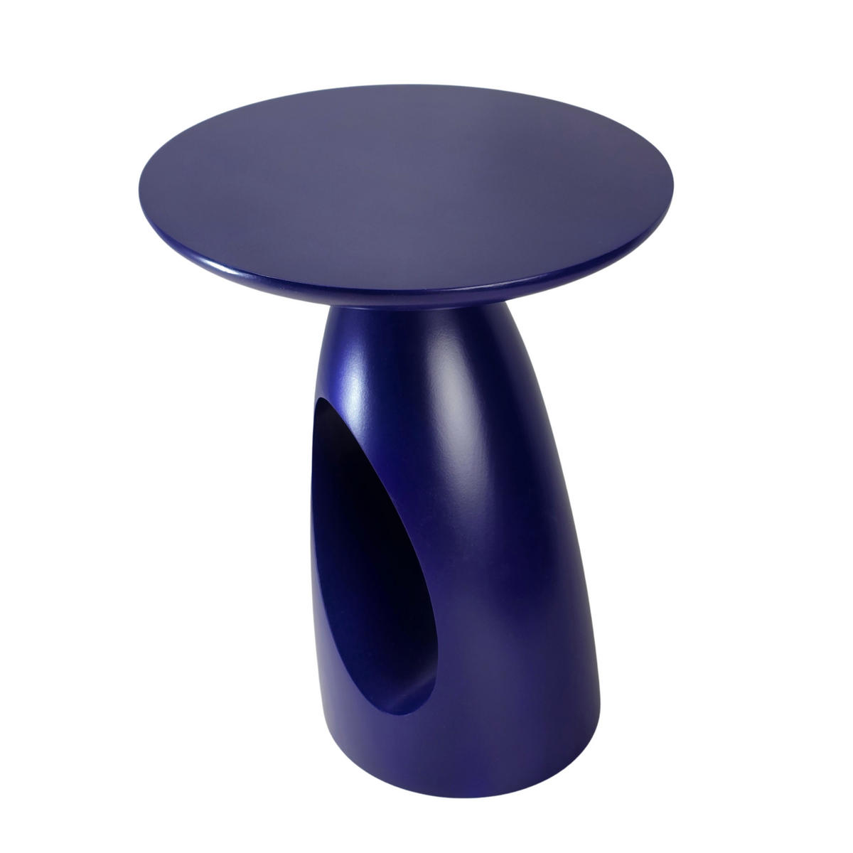 BEISTELLTISCH Island, Ovaler Tischplatte, Buche - lackiert, Marineblau - Dunkelblau, Holz (32/32/40cm) - Kayani