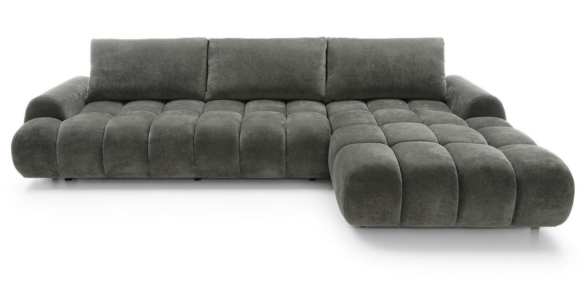 ECKSOFA 340 cm Valerio II, Schlaffunktion, Bettkasten, Rechts, Dunkelgrau - Dunkelgrau, Holz (177/340cm) - Emporius