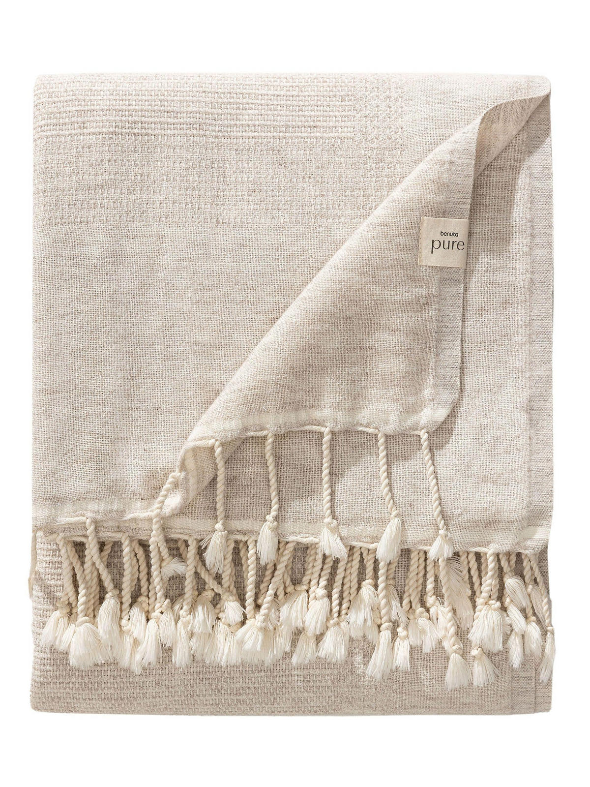 DECKE Olivia Beige 140x200 cm - Beige, Textil (140/200cm) - benuta Pure