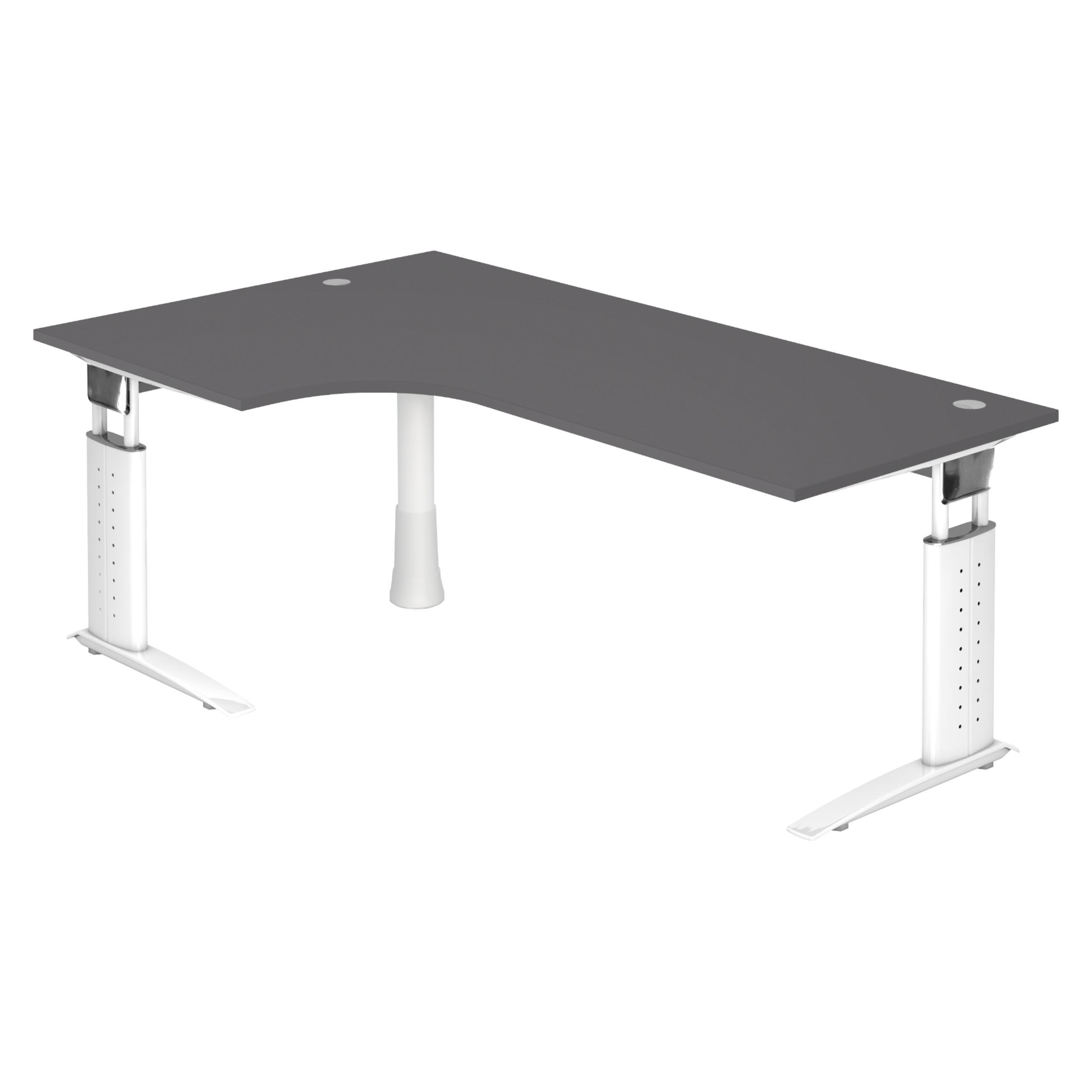 bümö Schreibtisch Graphit, Weiß 200x74x120 cm