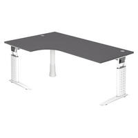SCHREIBTISCH Serie-U 120/200/74 cm in Graphitfarben/Weiß - Graphitfarben/Weiß, Holzwerkstoff (120/200/74cm) - bümö