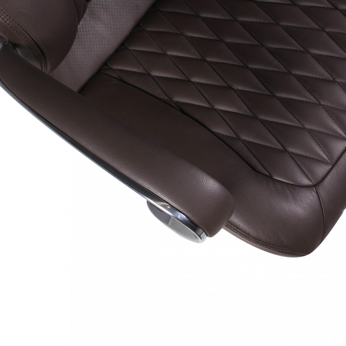 CHEFSESSEL Echtleder mit Multiblockwippmechanik, Lendenwirbelstütze und Aluminiumfußkreuz MILANO, Braun 70x67x136 cm - Silberfarben/Braun, Leder/Metall (70/136/67cm) - KADIMA DESIGN