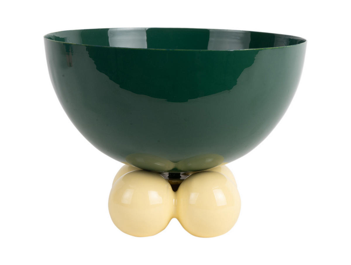 SCHALE Double Funky Grün 20/20/15 cm - Grün, Metall (15cm) - Present Time