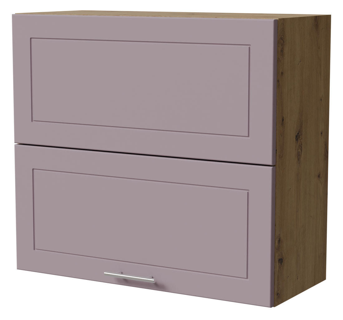 KLAPPHÄNGESCHRANK Bari W8B/80-AV Eiche Artisan / RAL 4009 pastellviolett 80 / 32,5 / 72cm - Violett/Eiche Artisan, Holz/Holzwerkstoff (80/72/32.5cm) - Feldmann-Wohnen