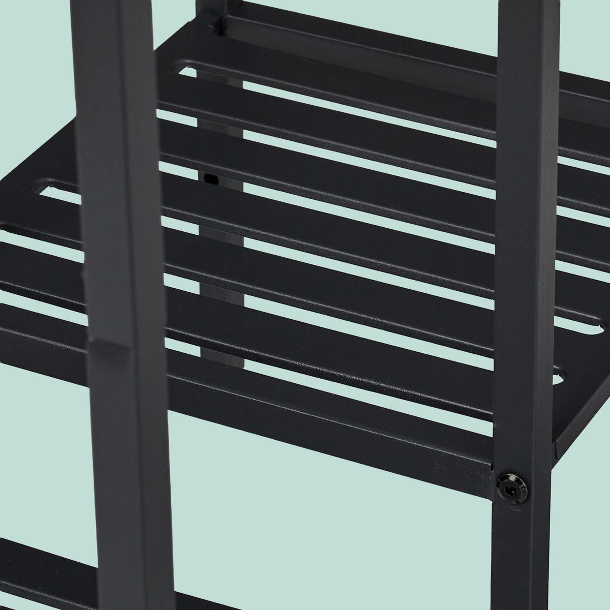 BLUMENREGAL - Schwarz, Metall (80/81/28.5cm) - Relaxdays