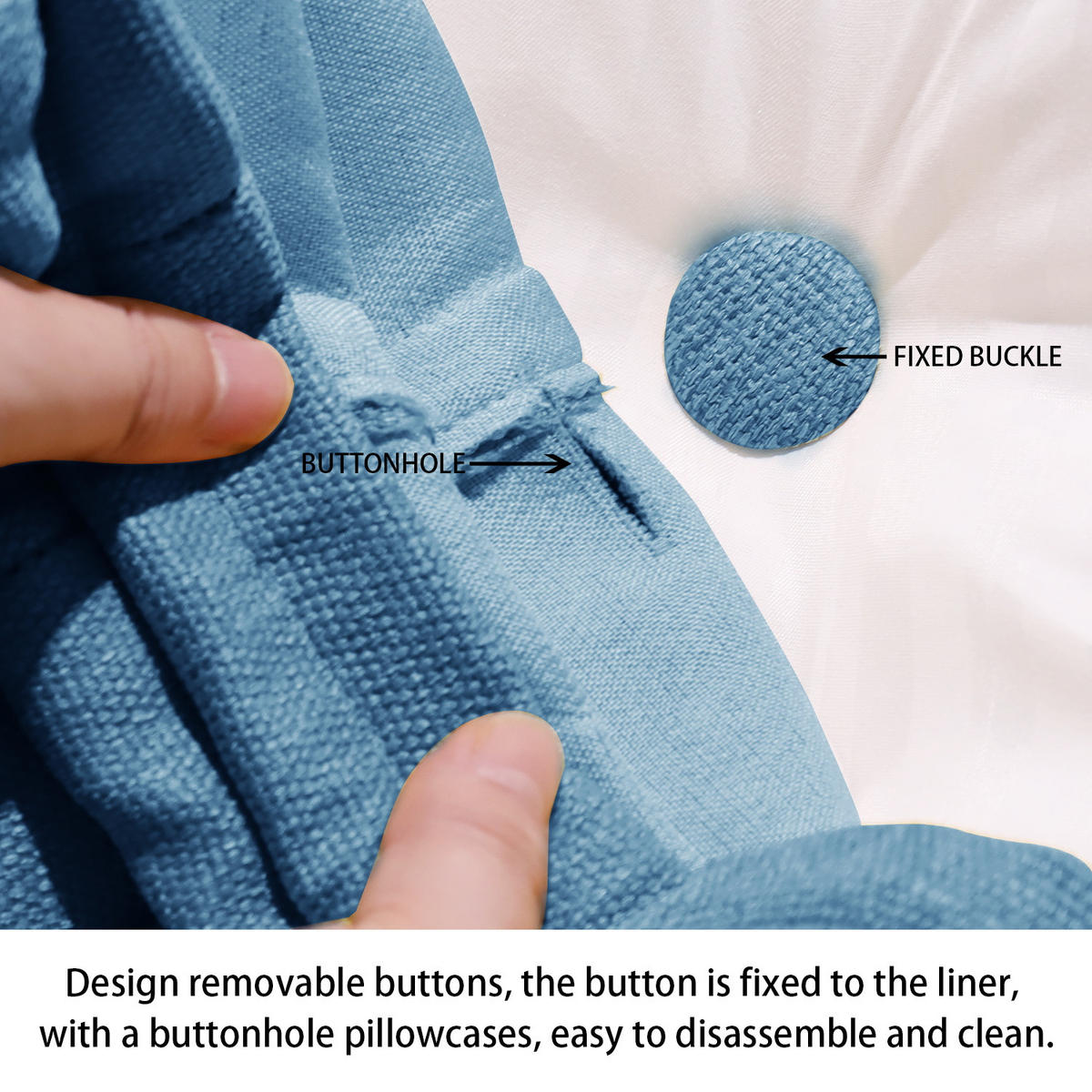 RÜCKENKISSEN Leinenlook Blau 100 cm - Blau, Textil (45/100cm) - Vercart