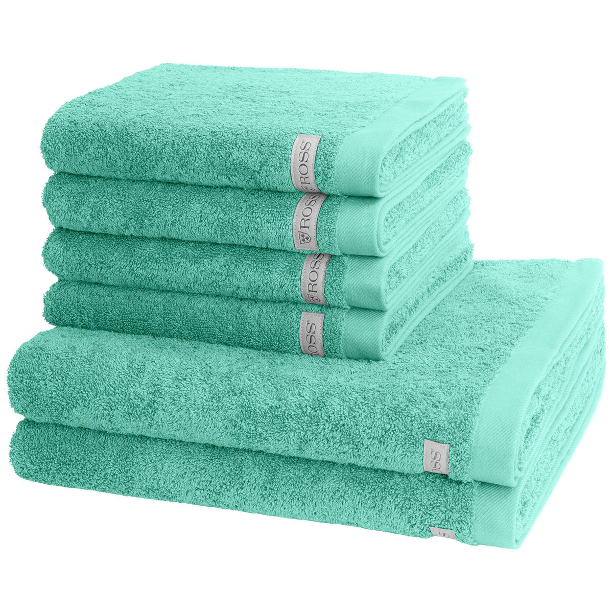 FROTTIERSET Sinfonie 6-teilig - Türkis, Textil (50/100cm) - Ross