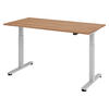 SCHREIBTISCH elektrisch XMST 80/160/74 cm in Nussbaumfarben/Silberfarben - Silberfarben/Nussbaumfarben, Holzwerkstoff (80/160/74cm) - bümö