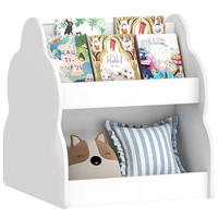 KINDERREGAL DE-09564 2-stöckig mit 4 Regalen & Rollen Weiß - Weiß, Holzwerkstoff (54/56/50cm) - ComfortXL