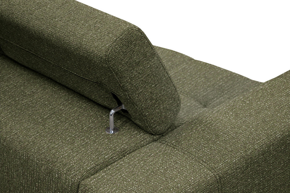 SOFA QUARTZ 3-Sitzer mit Ausziehsitz, olivgrün - Olivgrün, Holzwerkstoff/Textil (202/80/102cm) - Courtois Laville