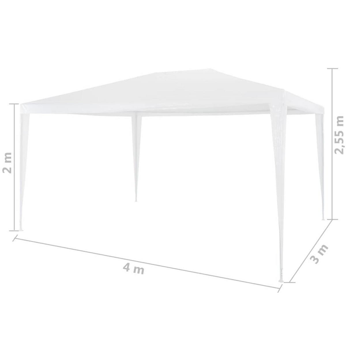 PARTYZELT 3/4 M Weiss - Weiß, Kunststoff (300/255/400cm) - vidaXL
