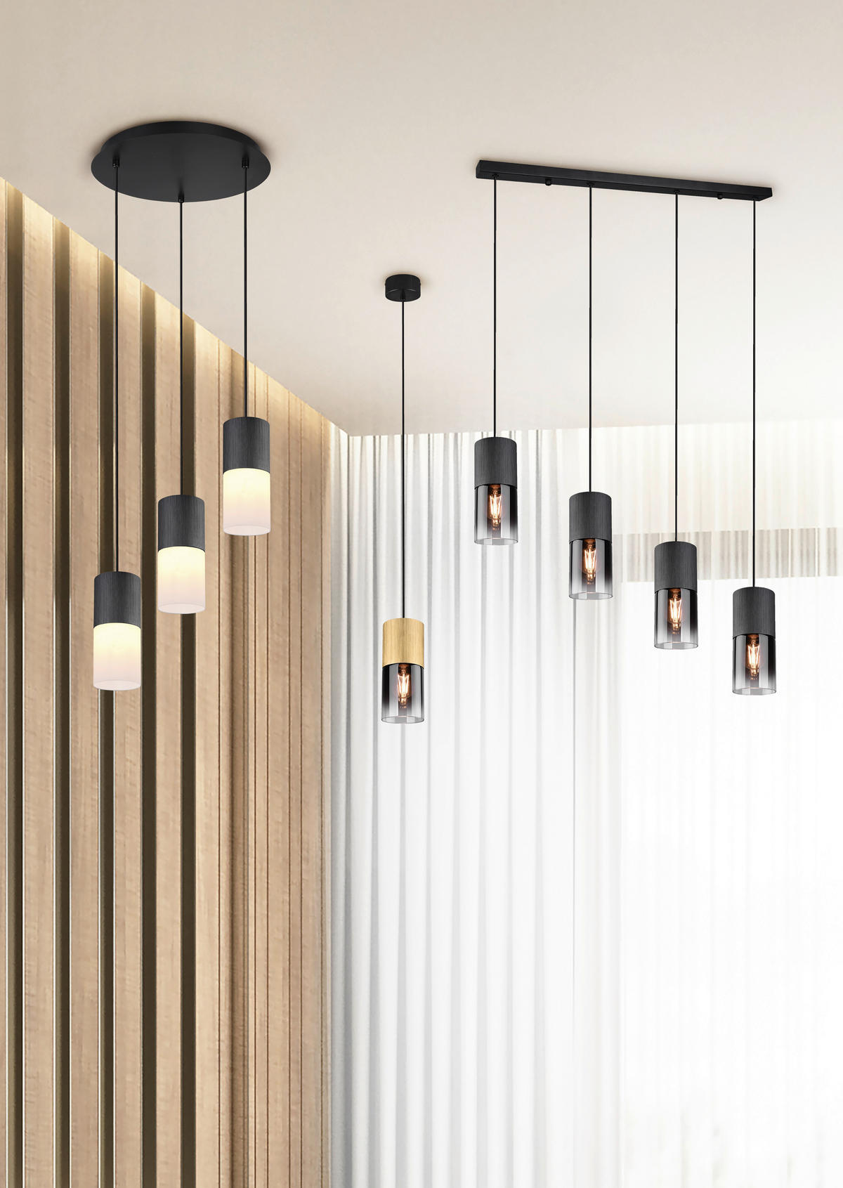 HÄNGELAMPE ROBIN - Schwarz - 10/10/150 cm - Schwarz, Metall (80.5/80.5/150cm) - Trio Leuchten