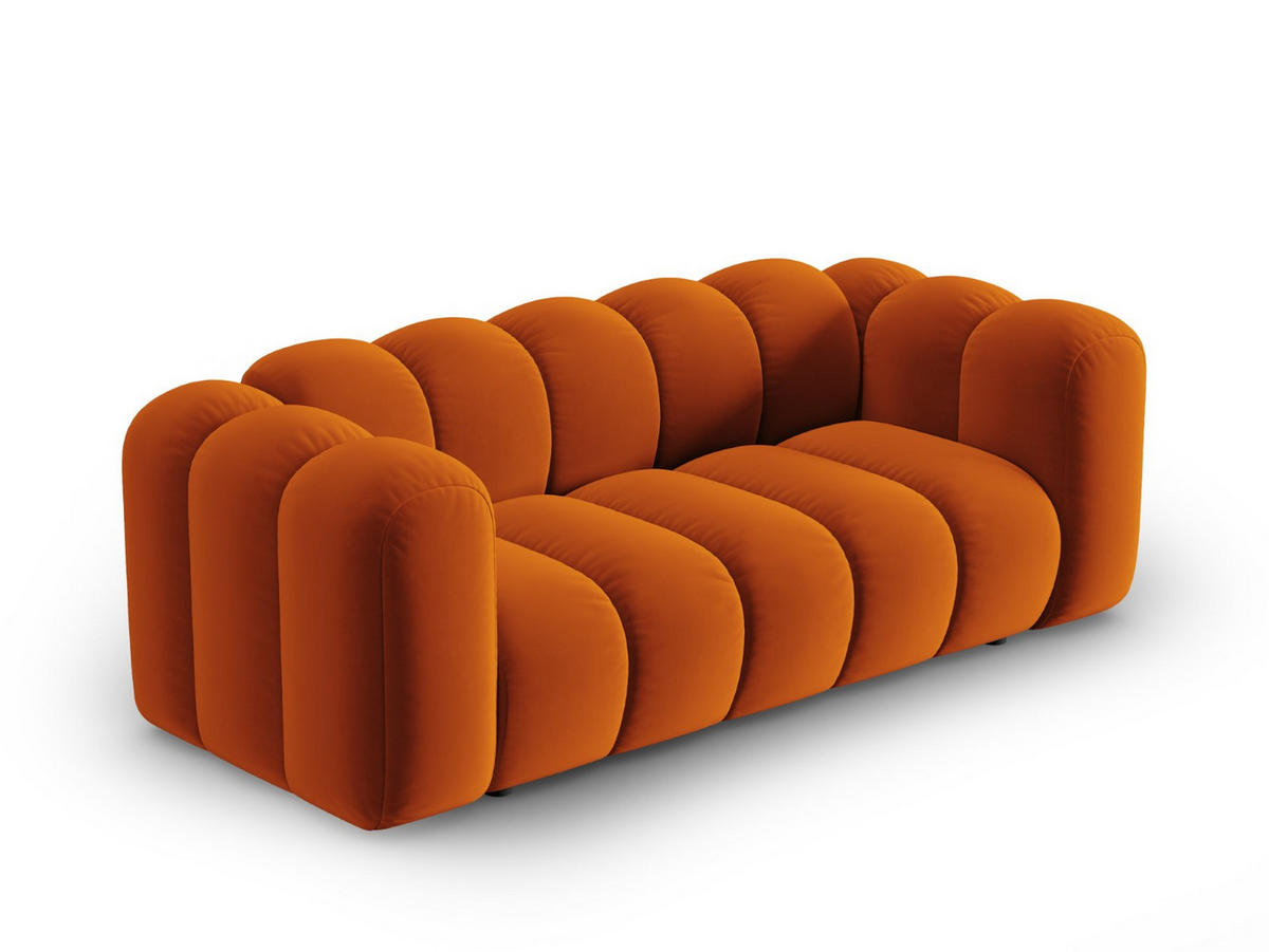 SOFA Lupine aus Samt terrakotta 2 Sitzplätze - Terracotta, Textil (200/70/95cm) - Micadoni