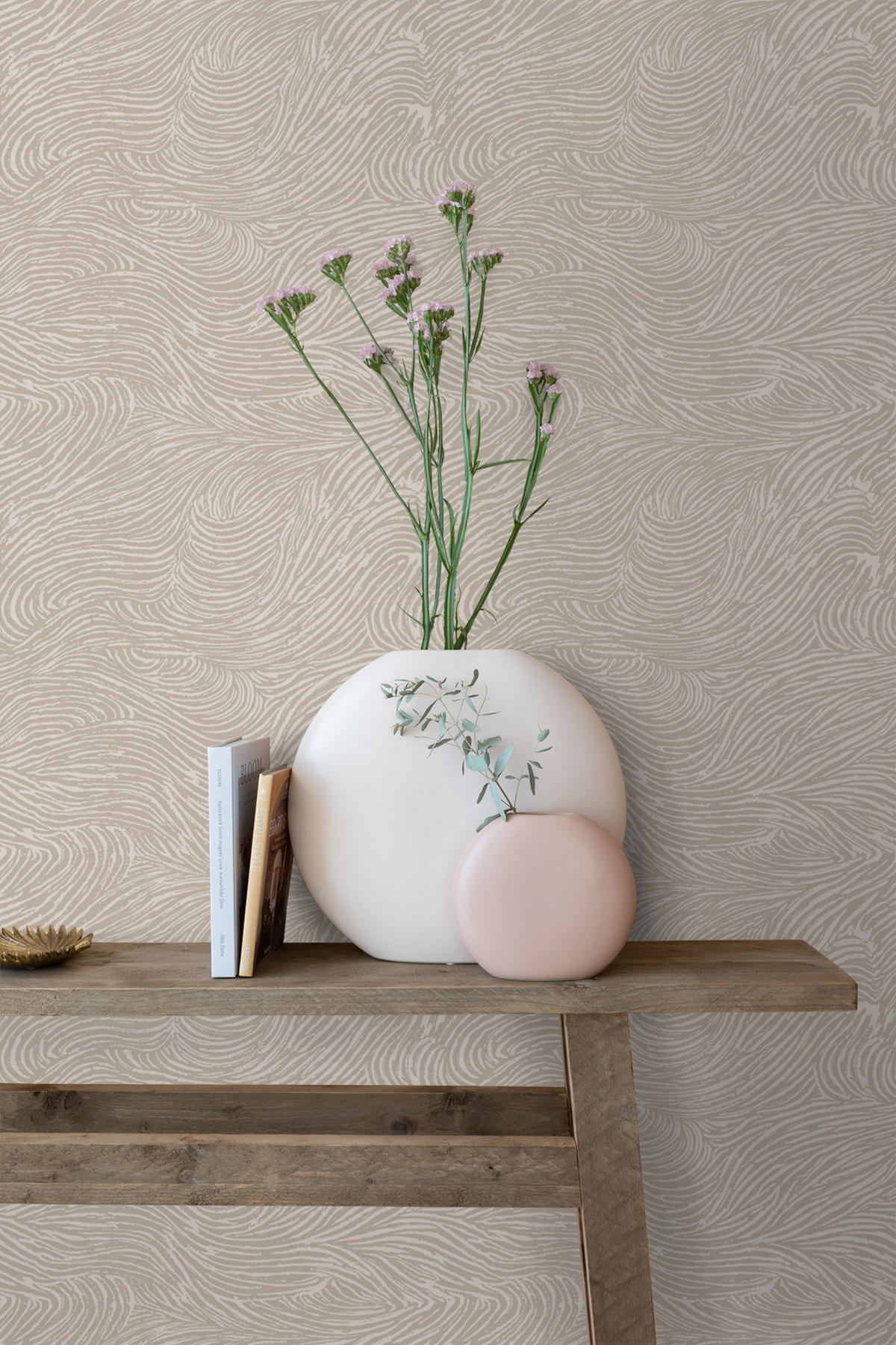 TAPETE 3d Wellenförmige Linien 53 cm x 10.05 m - Grau, Papier (53/1000cm) - ESTAhome