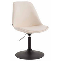 DREHSTUHL Lederlook creme - Creme/Schwarz, Textil/Metall (48/76/57cm) - CLP