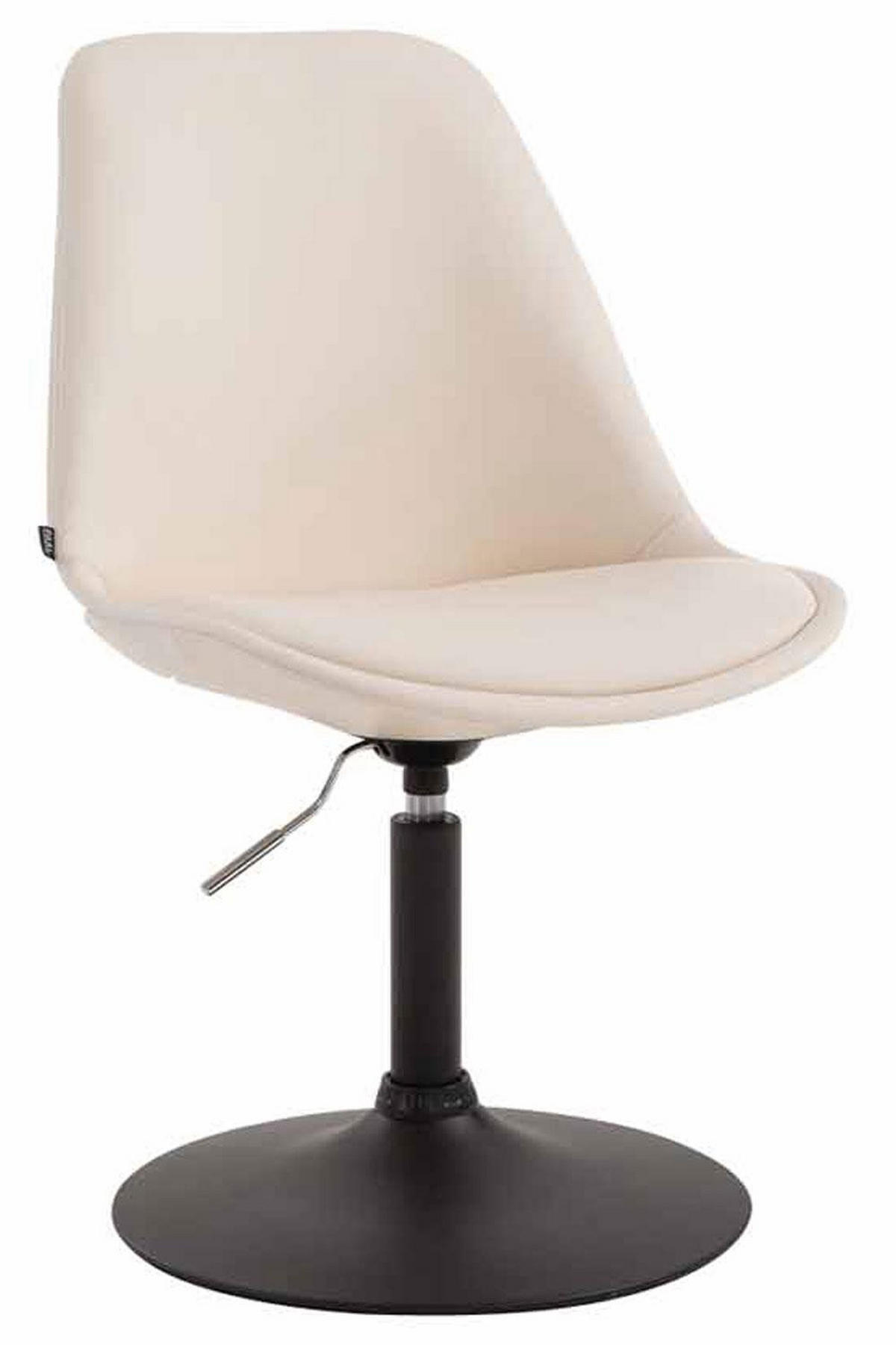 DREHSTUHL Lederlook creme - Creme/Schwarz, Textil/Metall (48/76/57cm) - CLP