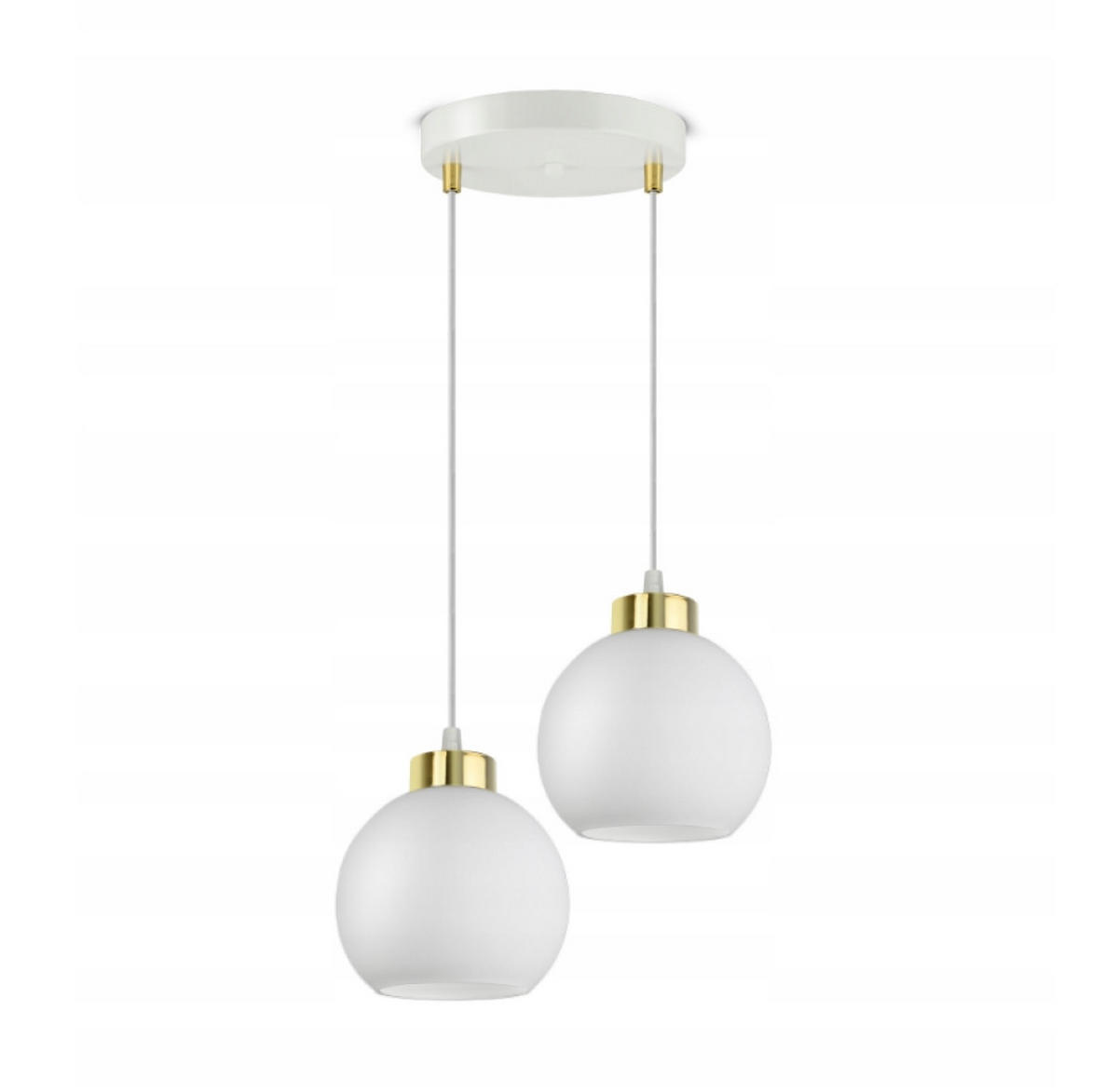 PENDELLEUCHTE GOLDGLAS - Goldfarben/Weiß, Glas/Metall (30/30/80cm) - kiki design