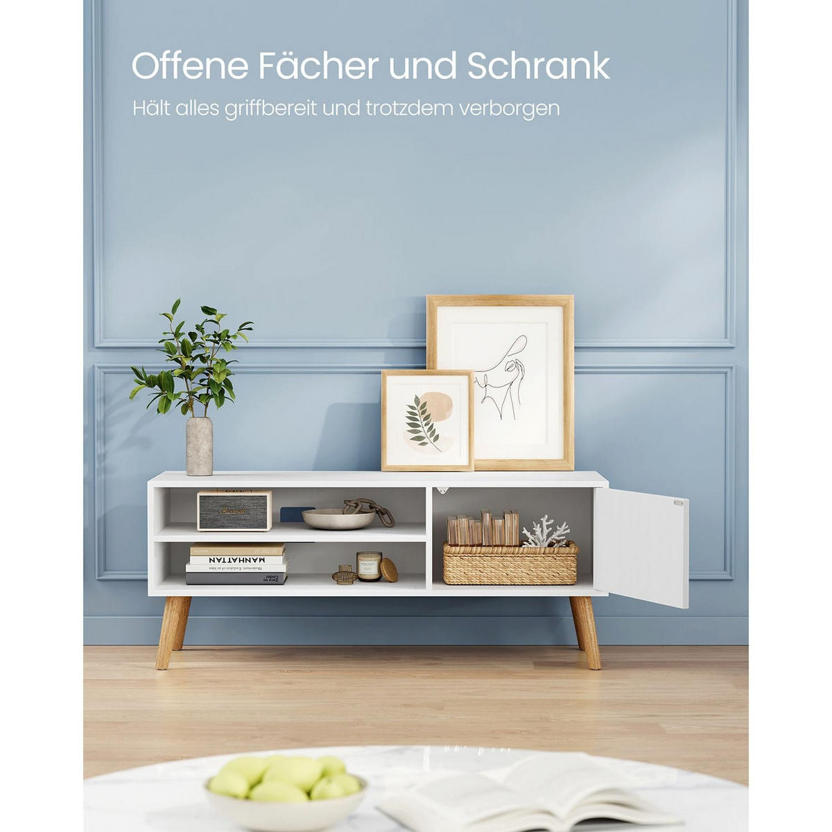 TV-SCHRANK BANGUI - Weiß, Holzwerkstoff (120/49/40cm) - Hansiro