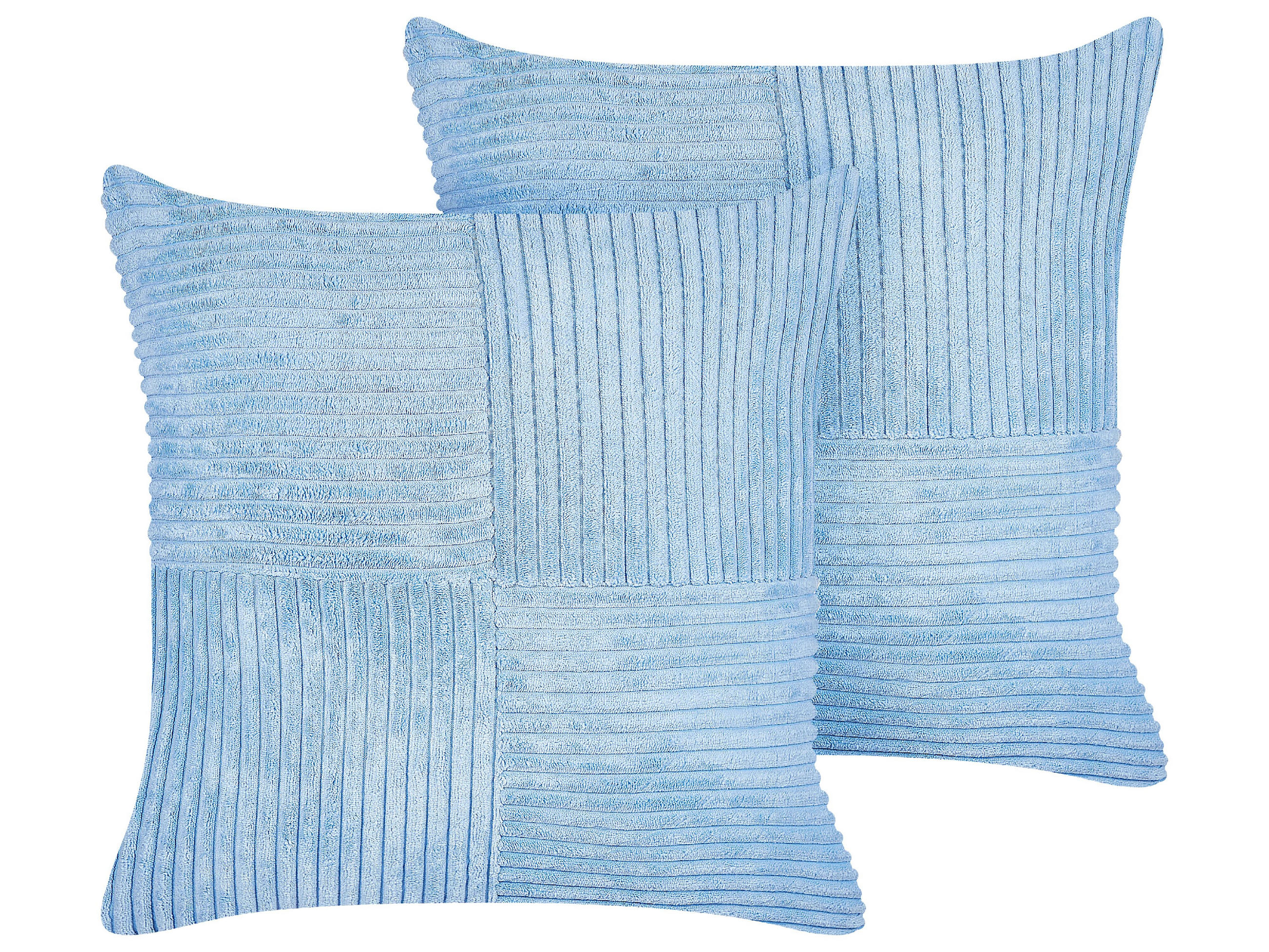 DEKOKISSEN CORD 2er-Set Blau 43/43 cm Millet - Blau, Textil (43/43cm) - Beliani