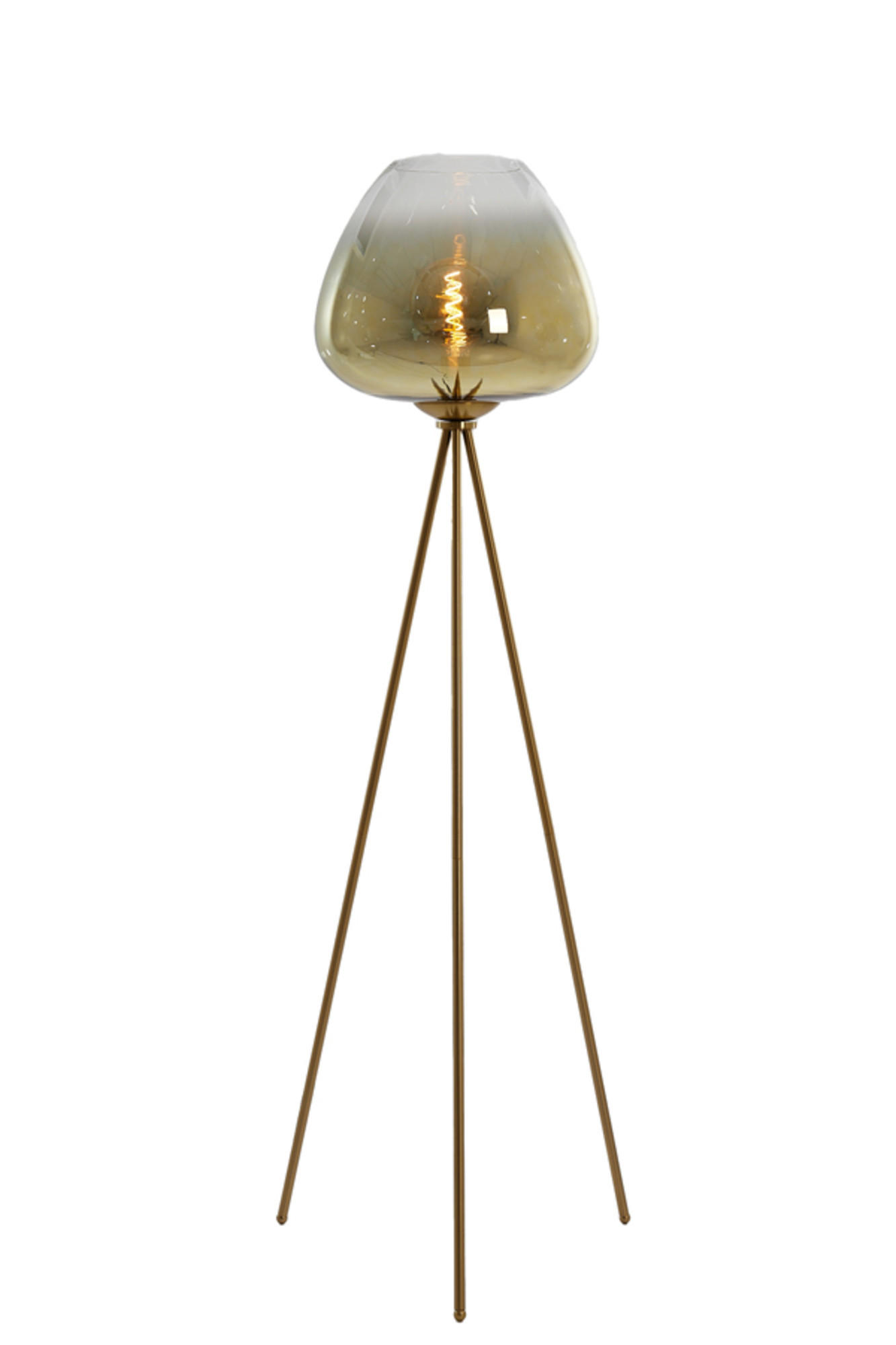 STEHLEUCHTE Mayson Gold Ø42/146 cm - Goldfarben, Glas (42/42/146cm) - Light & Living