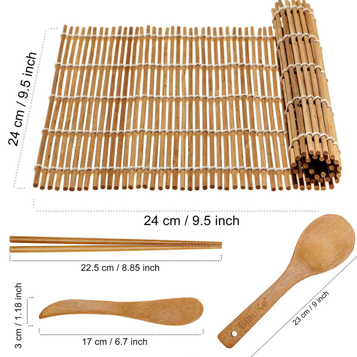 SUSHI Set Zum Selber Machen – Sushi Maker Set aus Bambus - Beige, Holz (25/2/25cm) - BlauKe