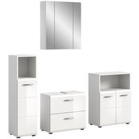BADKOMBINATION Ice 180x185x30 cm weiß Hochglanz MDF 4tlg. - Weiß, Holz (180/185/30cm)