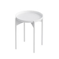 BEISTELLTISCH mit runder Metallplatte H57 cm - COLE - Weiß, Metall (44/44/57cm) - Calicosy