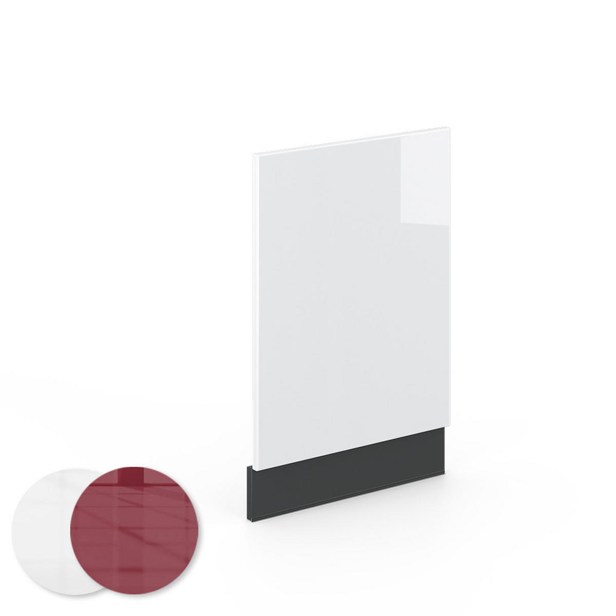 FRONTBLENDE Fame-Line Weiß Hochglanz 45 cm, AP Marmor - Weiß Hochglanz/Anthrazit, Holzwerkstoff (45/67.4/1.6cm) - Vicco