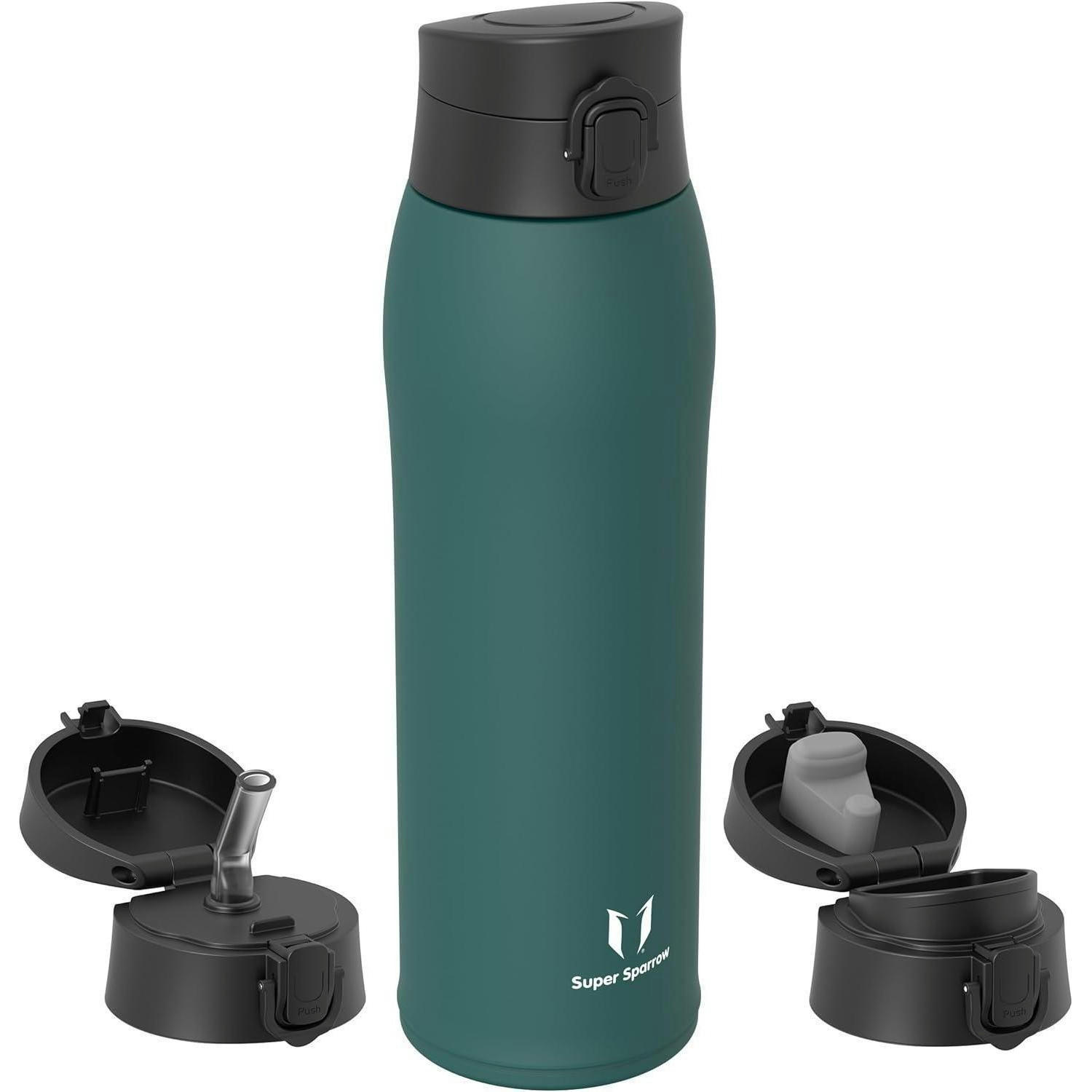 THERMOSFLASCHE Edelstahl 950 ml Dunkelgrün - Olivgrün, Metall (8.4/8.4cm)