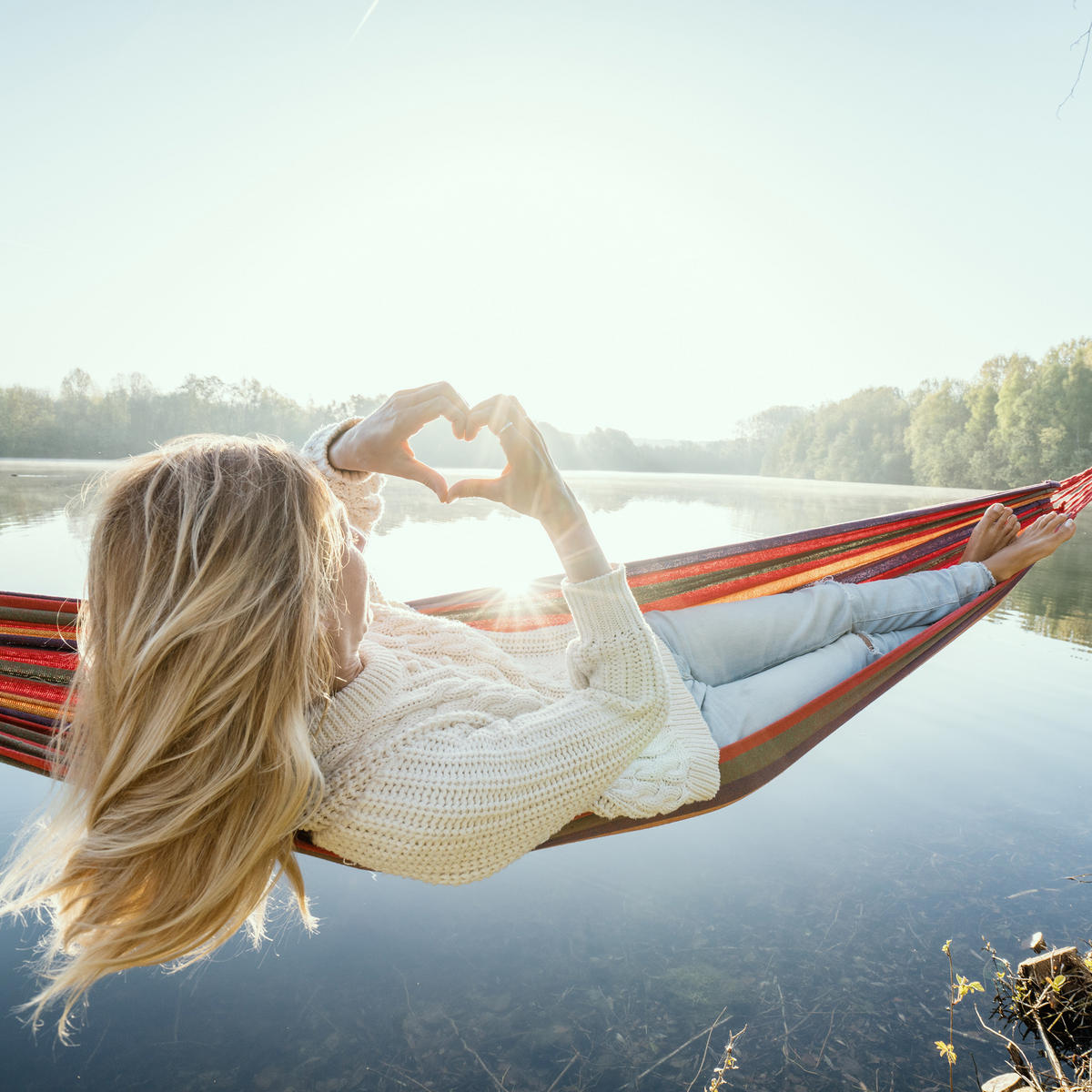 HÄNGEMATTE - Blau/Grün, Textil (150/3/272cm) - Relaxdays