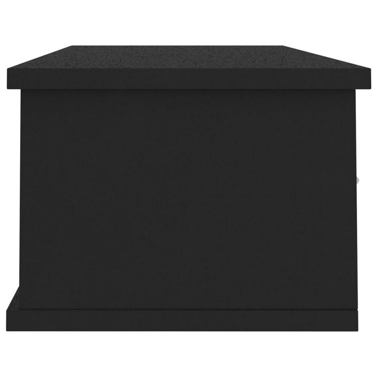 WAND-SCHUBLADENREGAL SCHWARZ 88X26X18,5 CM HOLZWERKSTOFF - Schwarz, Holz (88/18.5/26cm) - vidaXL