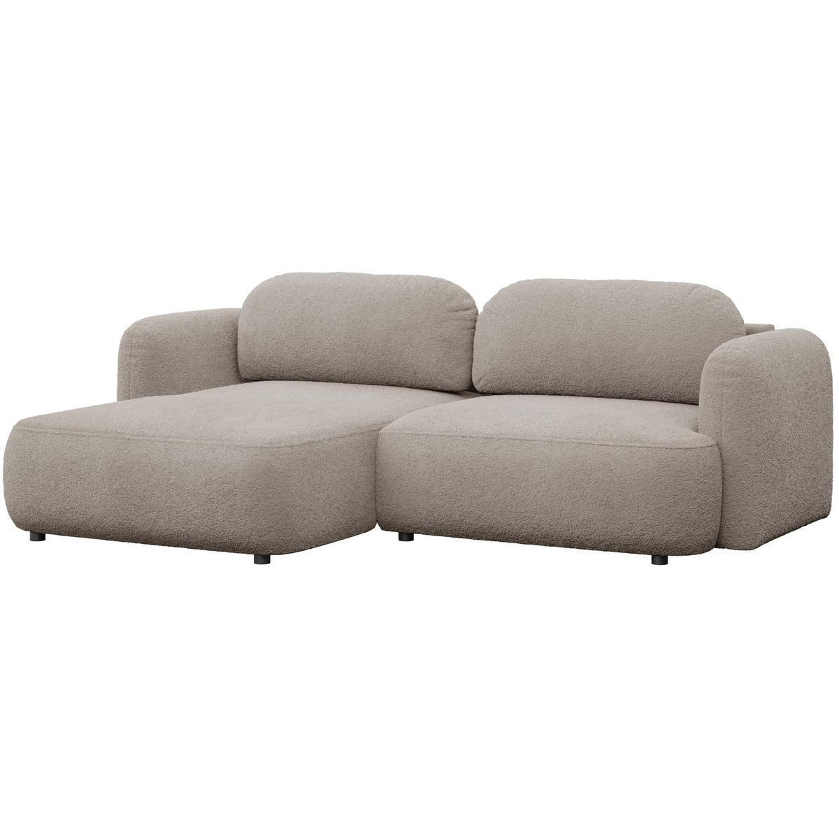 ROHOVÁ pohovka Tvoya, béžovošedé bouclé - černá/šedohnědá, textil/plast (267/175cm) - Selsey