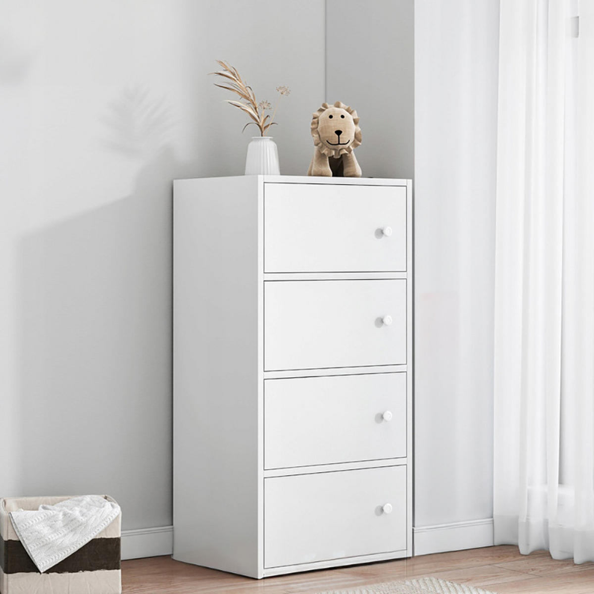 KOMMODE weiß 30/40/102 cm - Weiß, Holz (40/102/30cm) - Rebiko