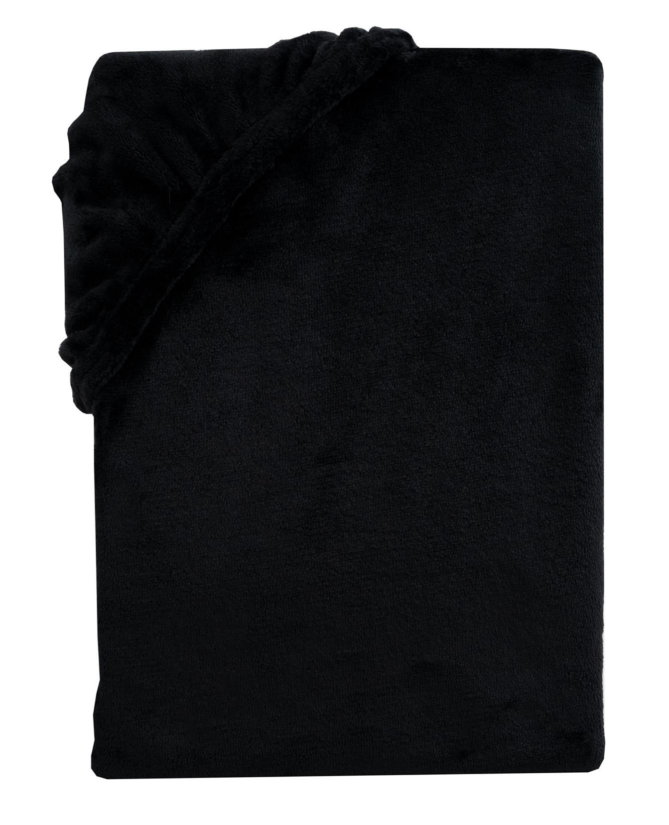 BOXSPRING-SPANNBETTLAKEN Cashmere Touch 180-200x200-220 cm, Warmes Winter Bettlaken Schwarz - Schwarz, Textil (200/220cm) - Carpe Sonno