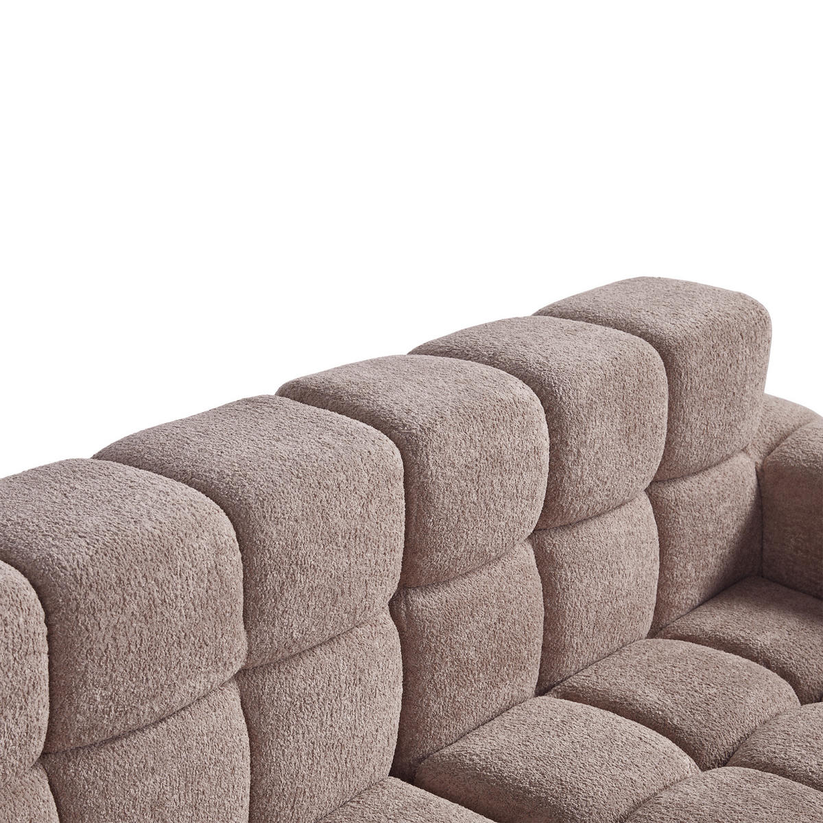 ECKSOFA 249,94x99,82x74,93 cm Kaffeebraun aus Samt mit Schaumstoffpolsterung, Ottomane und Vakuumverpackung - Kastanienfarben, Textil (99.9/249.9cm) - Modfu