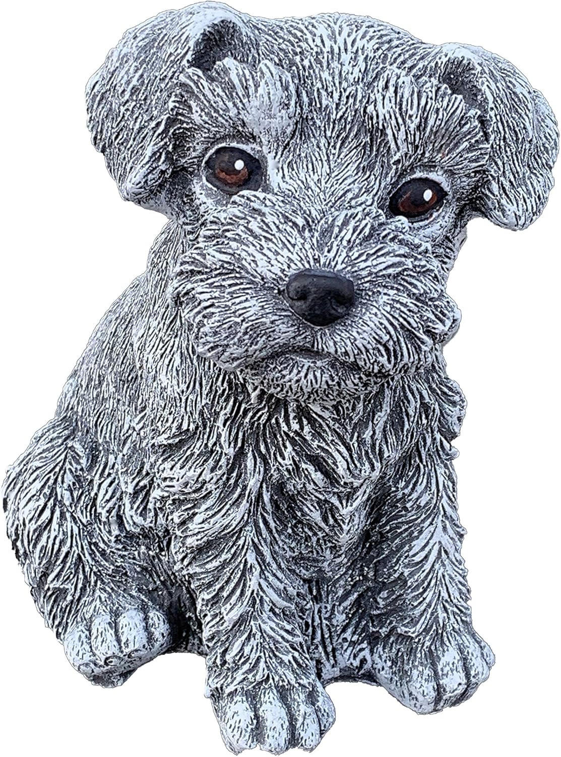 STEINFIGUR Hund Schnauzer Gartenfigur frostfest wetterfest - Grau, Stein (14/14/9cm) - stoneandstyle
